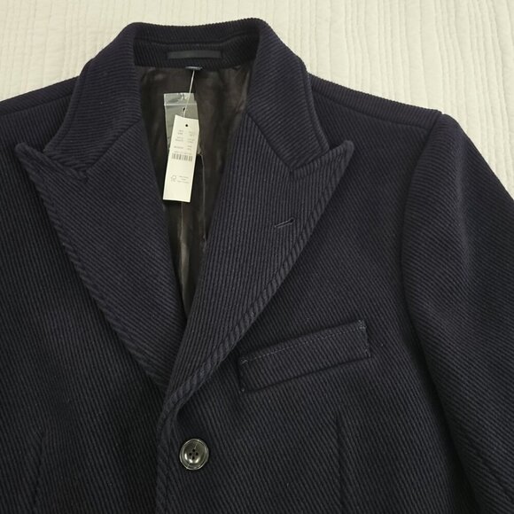 NEW J.Crew Men's $598 Ludlow Topcoat Heavyweight Wool Navy Size 40L NWT BS472 - Picture 11 of 16